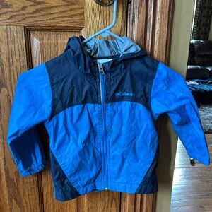 Columbia Blue Raincoat Lightweight Hooded Jacket